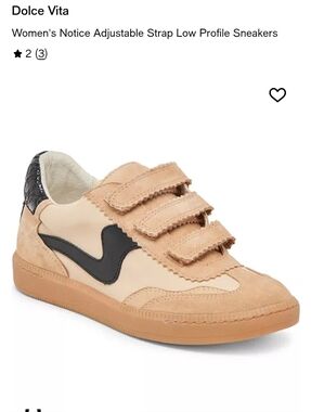 Women's Dolce Vita Beige and Black Velcro Strap Sneakers